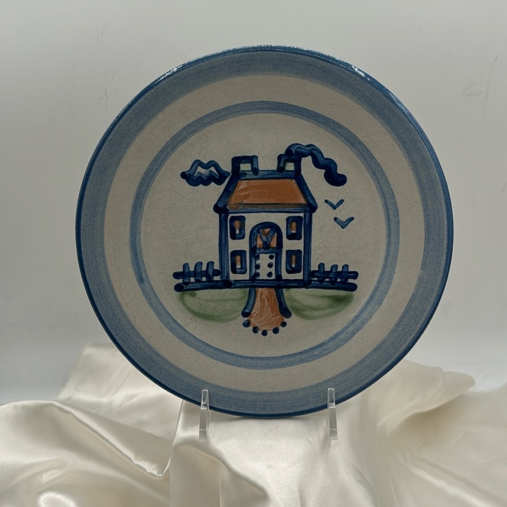 M A Hadley Decorated Plate, with a Cozy Home.